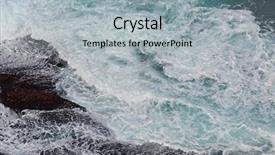  Presentation with stormy sea waves - Cool new theme with waves hitting the sea shore backdrop and a light gray colored foreground