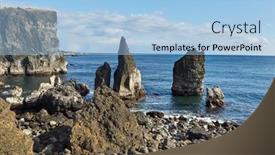  Presentation with iceland - Beautiful PPT layouts featuring waves-in-a-rock-bay backdrop and a light blue colored foreground