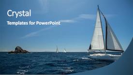  Presentation with sailing - Colorful PPT layouts enhanced with waves luxury yachts at regatta backdrop and a teal colored foreground