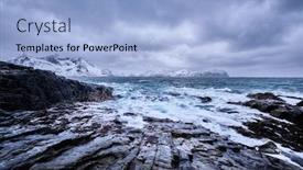  Presentation with crushing - Theme enhanced with waves-of-norwegian-sea-crushing background and a light blue colored foreground