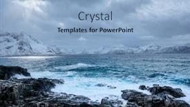  Presentation with crushing - Amazing PPT layouts having waves-of-norwegian-sea-crushing backdrop and a light blue colored foreground