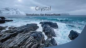  Presentation with crushing - Colorful slide deck enhanced with waves-of-norwegian-sea-crushing backdrop and a light blue colored foreground