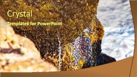  Presentation with crashing waves - Audience pleasing PPT theme consisting of waves of the atlantic ocean backdrop and a tawny brown colored foreground