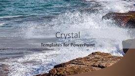  Presentation with crashing waves - Amazing slides having waves of the atlantic ocean backdrop and a light blue colored foreground