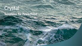  Presentation with stormy sea waves - Presentation theme featuring waves of the stormy sea background and a gray colored foreground