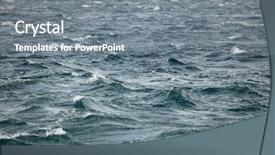  Presentation with stormy sea waves - Audience pleasing theme consisting of waves of the stormy sea backdrop and a gray colored foreground