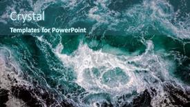  Presentation with high waves - Presentation theme featuring waves-of-water background and a ocean colored foreground