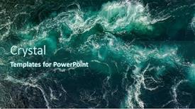  Presentation with high waves - Cool new PPT layouts with waves-of-water backdrop and a ocean colored foreground