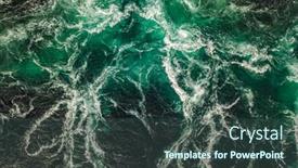  Presentation with high waves - PPT theme having waves-of-water background and a ocean colored foreground