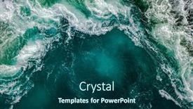  Presentation with high waves - Amazing PPT theme having waves-of-water backdrop and a ocean colored foreground
