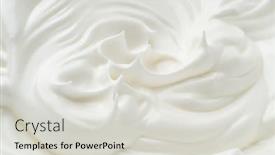  Presentation with dairy - Colorful presentation design enhanced with waves-of-white-eggs-cream backdrop and a light gray colored foreground