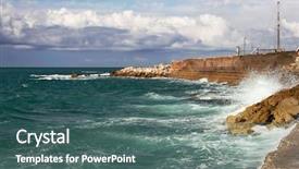  Presentation with mediterranean - Beautiful PPT layouts featuring jaffa - waves on mediterranean sea backdrop and a ocean colored foreground