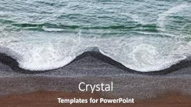  Presentation with waves - Beautiful slides featuring waves-on-pebble-beach backdrop and a tawny brown colored foreground