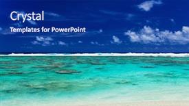  Presentation with coral reef - Presentation with waves on roratonga cook islands background and a navy blue colored foreground