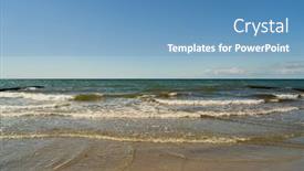  Presentation with blue waves - Cool new slides with waves-on-the-beach backdrop and a teal colored foreground