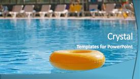  Presentation with blue water - Presentation theme having waves reflecting in the summer background and a teal colored foreground