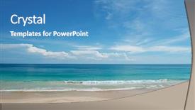  Presentation with blue waves - PPT layouts featuring waves sea and blue sky background and a teal colored foreground