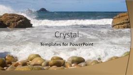  Presentation with splashing - Beautiful PPT layouts featuring waves-splashing-at-porth-nanven backdrop and a light gray colored foreground