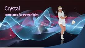  Presentation with badminton - Cool new theme with waves string - badminton player playing badminton backdrop and a  colored foreground
