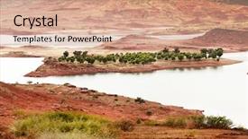  Presentation with dam - PPT theme featuring waves string - bin el ouidane dam morocco background and a coral colored foreground