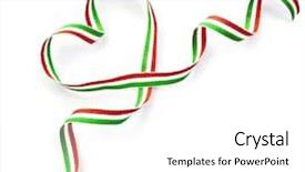  Presentation with tape - Audience pleasing slides consisting of waves string - colored stripy ribbon tape shape backdrop and a white colored foreground