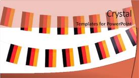  Presentation with lgbt diversity rainbow flag isolated - Cool new theme with waves string - garland of flags isolated backdrop and a coral colored foreground