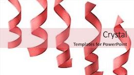  Presentation with tape audio enthusiasts - Cool new PPT theme with waves string - holiday colorful streamers ribbons tape backdrop and a coral colored foreground