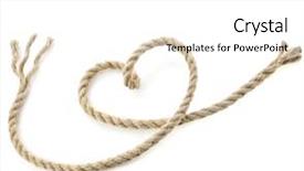  Presentation with shape heart - Presentation theme having waves string - jute rope with shape heart background and a white colored foreground
