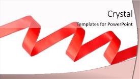  Presentation with red ribbon hiv - PPT theme with waves string - red curved satin ribbon isolated background and a sky blue colored foreground