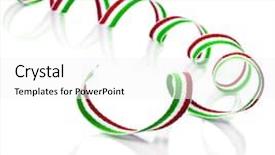  Presentation with barricade tape red and white - Colorful PPT layouts enhanced with waves string - striped colors ribbon tape backdrop and a white colored foreground