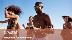  Presentation with waves - Colorful slide deck enhanced with waves together on beach backdrop and a red colored foreground