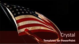  Presentation with waving flag black - Slide deck having waving-american-flag-on-black background and a wine colored foreground