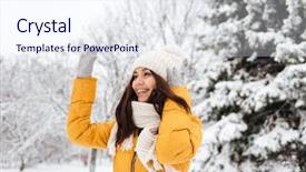  Presentation with snow - Audience pleasing slides consisting of waving and greeting with somebody backdrop and a  colored foreground