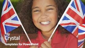  Presentation with union jack flag - Cool new PPT layouts with waving british union jack flag backdrop and a tawny brown colored foreground