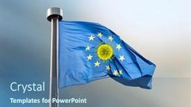  Presentation with european union - Slides consisting of waving-flag-of-european-union background and a ocean colored foreground