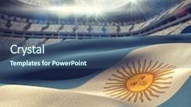  Presentation with wind - PPT theme consisting of waving in wind against rugby background and a ocean colored foreground