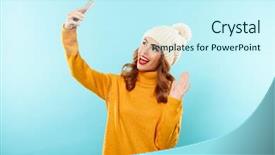  Presentation with winter video - Colorful PPT layouts enhanced with waving isolated over blue backdrop and a cool aqua colored foreground