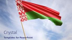  Presentation with flag - Presentation consisting of waving-the-national-flag background and a sky blue colored foreground