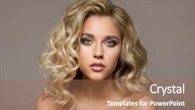  Presentation with curly hair - Amazing PPT theme having wavy - blonde woman with curly beautiful backdrop and a coral colored foreground