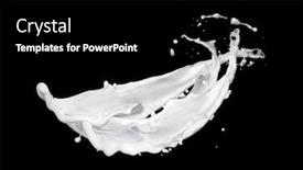  Presentation with milk dairy products - Beautiful slide set featuring wavy-flying-organic-natural-milk backdrop and a black colored foreground