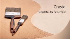  Presentation with construction design - Beautiful presentation featuring wavy line backgrounds - paint brushes on textural double backdrop and a lemonade colored foreground