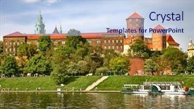  Presentation with castle - Slide deck having wawel castle on sunny day background and a light blue colored foreground