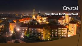  Presentation with royal - Presentation with wawel-royal-castle-at-night background and a wine colored foreground