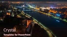 Presentation with royal - Slide set featuring wawel-royal-castle-at-night background and a wine colored foreground