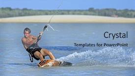  Presentation with gifted and talented children - Colorful PPT theme enhanced with wawes - young and talented kitesurfer backdrop and a  colored foreground