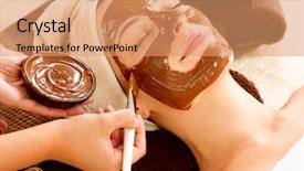  Presentation with facial - Slides having wax body - chocolate luxury spa facial mask background and a coral colored foreground
