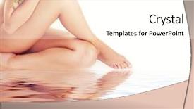  Presentation with wax - Colorful PPT theme enhanced with wax body - female legs with white orchid backdrop and a white colored foreground