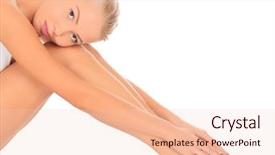  Presentation with floor - Presentation theme consisting of wax body - young woman sitting on floor background and a lemonade colored foreground