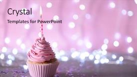  Presentation with pink glitter - Amazing slides having wax candles - cupcake with pink cream icing backdrop and a lemonade colored foreground
