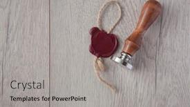  Presentation with wax - Audience pleasing slide deck consisting of wax-seal-on-linen-rope backdrop and a light gray colored foreground